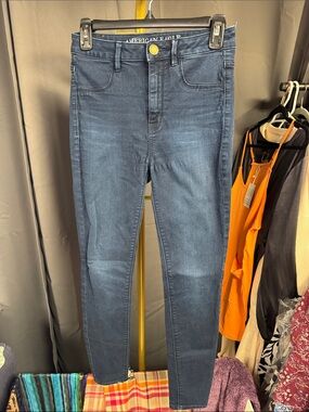 American Eagle Outfitters Dark Blue High-Rise Jeggings